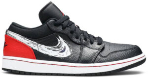 Jordan 1 Low Brushstroke Swoosh Black DA4659-001 - Brosneaker photo 1