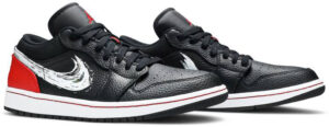 Jordan 1 Low Brushstroke Swoosh Black DA4659-001 - Brosneaker photo 3