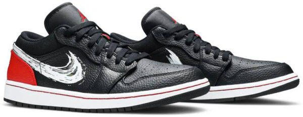 Jordan 1 Low Brushstroke Swoosh Black DA4659-001 - Brosneaker photo 3