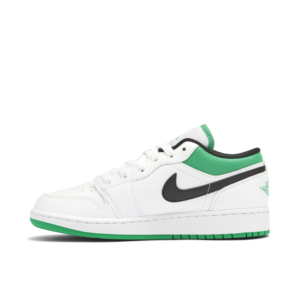 Jordan 1 Low White Lucky Green Tumbled Leather (GS) 553560-129 - Brosneaker photo 2
