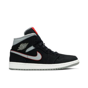 Jordan 1 Mid Black Particle Grey Gym Red 554724-060 - Brosneaker photo 1