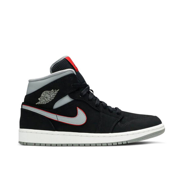 Jordan 1 Mid Black Particle Grey Gym Red 554724-060 - Brosneaker photo 1
