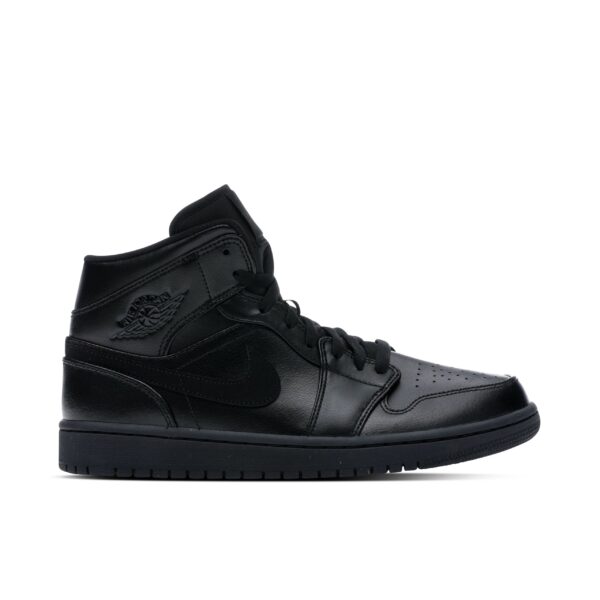 Jordan 1 Mid Deep Black Nubuck Swoosh (GS) 554725-090 - Brosneaker photo 1
