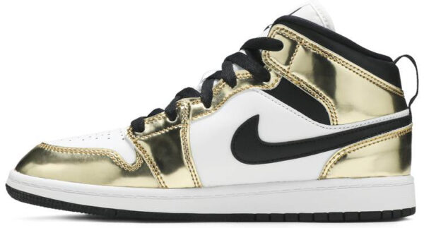 Jordan 1 Mid Metallic Gold Black White (PS) DC1422-700 - Brosneaker photo 2
