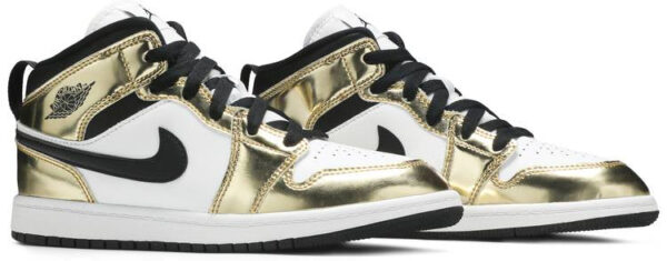 Jordan 1 Mid Metallic Gold Black White (PS) DC1422-700 - Brosneaker photo 3