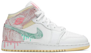Jordan 1 Mid Paint Drip (GS) DD1666-100 - Brosneaker photo 1