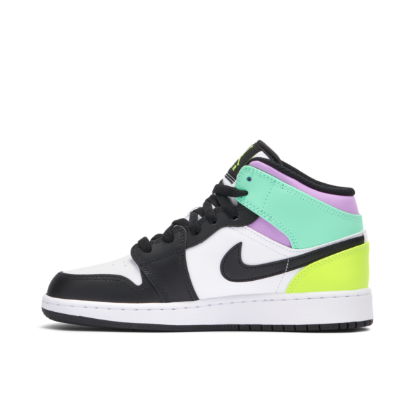 Jordan 1 Mid Pastel Black Toe (GS) 554725-175 - Brosneaker photo 2