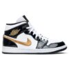 Jordan 1 Mid Patent Black White Gold 852542-007 - Brosneaker photo 1