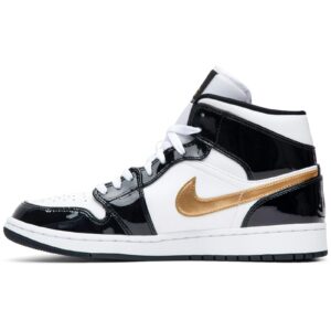 Jordan 1 Mid Patent Black White Gold 852542-007 - Brosneaker photo 3