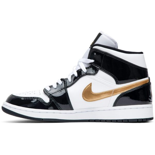 Jordan 1 Mid Patent Black White Gold 852542-007 - Brosneaker photo 3