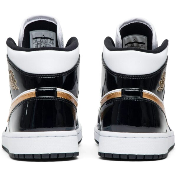 Jordan 1 Mid Patent Black White Gold 852542-007 - Brosneaker photo 6