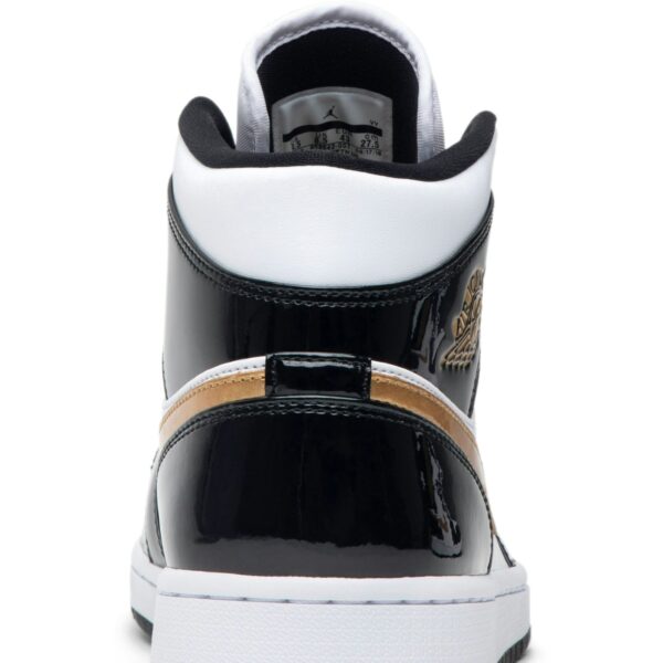 Jordan 1 Mid Patent Black White Gold 852542-007 - Brosneaker photo 7