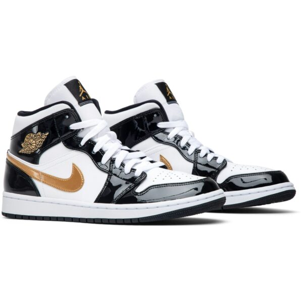 Jordan 1 Mid Patent Black White Gold 852542-007 - Brosneaker photo 8