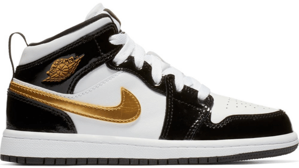 Jordan 1 Mid Patent Black White Gold (PS) BQ6932-007 - Brosneaker photo 1