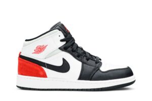 Jordan 1 Mid SE White Black Red Spruce (GS) BQ6931-100 - Brosneaker photo 1