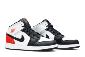 Jordan 1 Mid SE White Black Red Spruce (GS) BQ6931-100 - Brosneaker photo 8