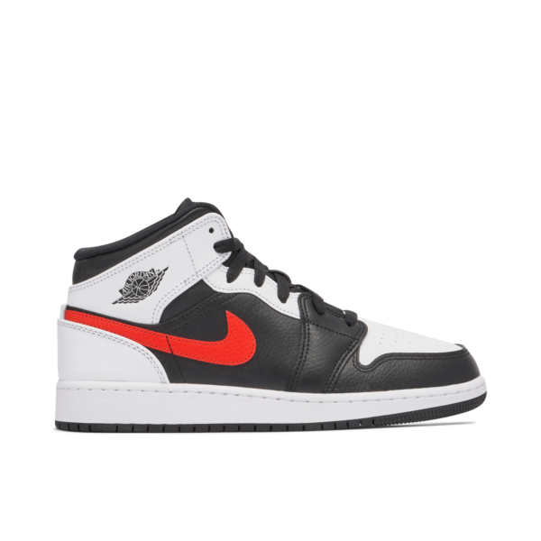 Jordan 1 Mid White Black Chile Red (GS) 554725-075 - Brosneaker photo 1