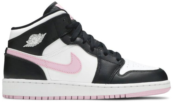 Jordan 1 Mid White Black Light Arctic Pink (GS) 555112-103 - Brosneaker photo 1