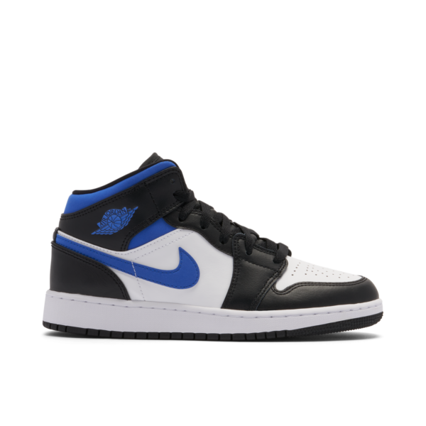 Jordan 1 Mid White Black Racer Blue (GS) 554725-140 - Brosneaker photo 1
