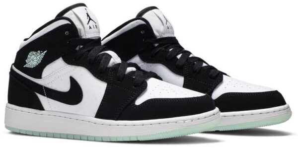 Jordan 1 Mid White Black Teal Tint (GS) BQ6931-103 - Brosneaker photo 3