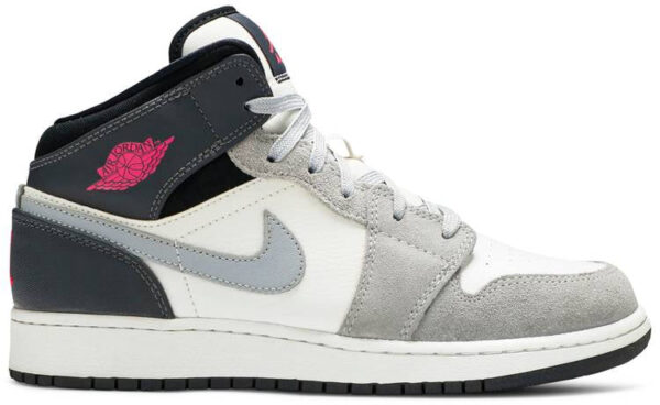 Jordan 1 Mid White Grey Hyper Pink (GS) 555112-117 - Brosneaker photo 1
