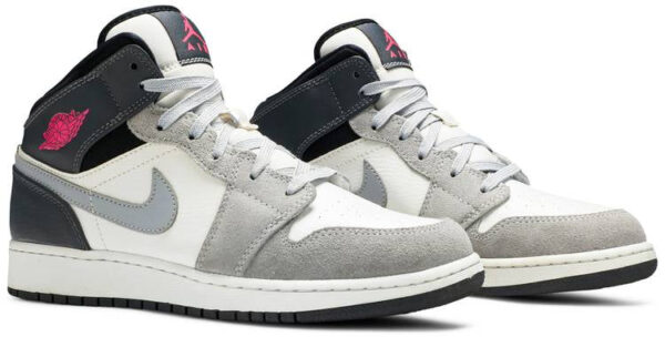Jordan 1 Mid White Grey Hyper Pink (GS) 555112-117 - Brosneaker photo 3