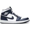 Jordan 1 Mid White Metallic Gold Obsidian 554724-174 - Brosneaker photo 1