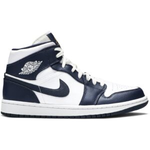 Jordan 1 Mid White Metallic Gold Obsidian 554724-174 - Brosneaker photo 1