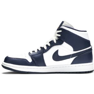Jordan 1 Mid White Metallic Gold Obsidian 554724-174 - Brosneaker photo 3