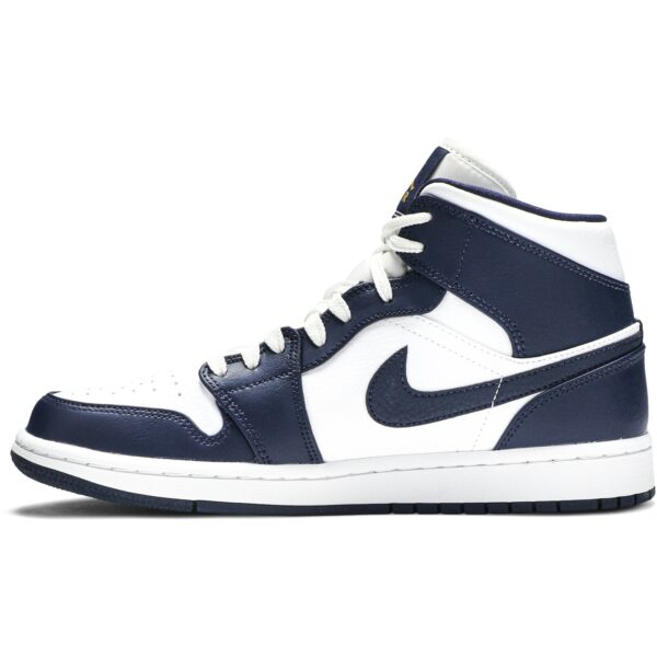 Jordan 1 Mid White Metallic Gold Obsidian 554724-174 - Brosneaker photo 3