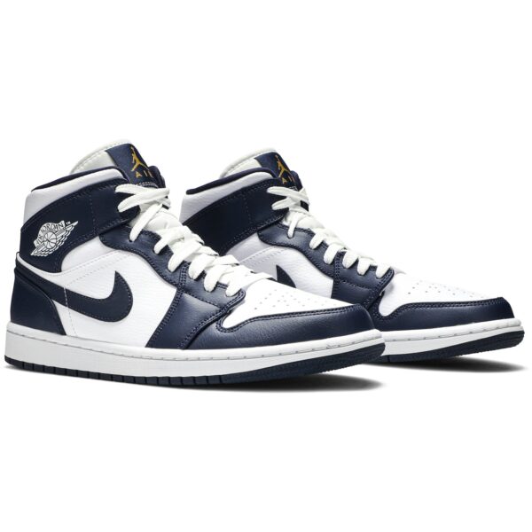 Jordan 1 Mid White Metallic Gold Obsidian 554724-174 - Brosneaker photo 8