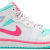 Jordan 1 Mid White Pink Green Soar (GS) 555112-102 - Brosneaker photo 1