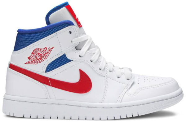 Jordan 1 Mid White Red Royal (Women's) BQ6472-164 - Brosneaker photo 1