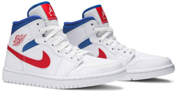 Jordan 1 Mid White Red Royal (Women's) BQ6472-164 - Brosneaker photo 3