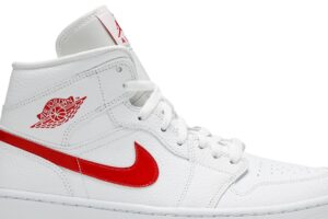 Jordan 1 Mid White University Red (Women's) BQ6472-106 - Brosneaker photo 2