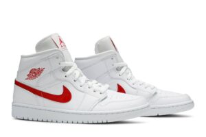 Jordan 1 Mid White University Red (Women's) BQ6472-106 - Brosneaker photo 8
