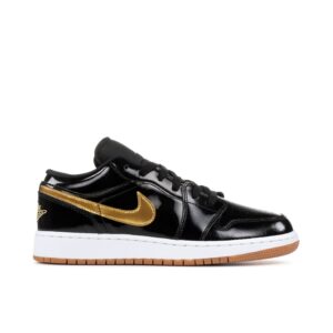 Jordan 1 Retro Low Black Gold Patent (GS) 554723-032 - Brosneaker photo 1