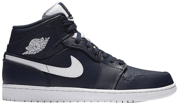 Jordan 1 Retro Mid Obsidian White 554724-402 - Brosneaker photo 1