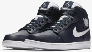 Jordan 1 Retro Mid Obsidian White 554724-402 - Brosneaker photo 3