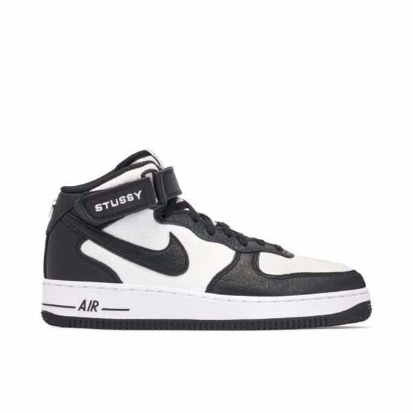 Nike Air Force 1 Mid Stussy Light Bone Black DJ7840-002 - Brosneaker photo 1