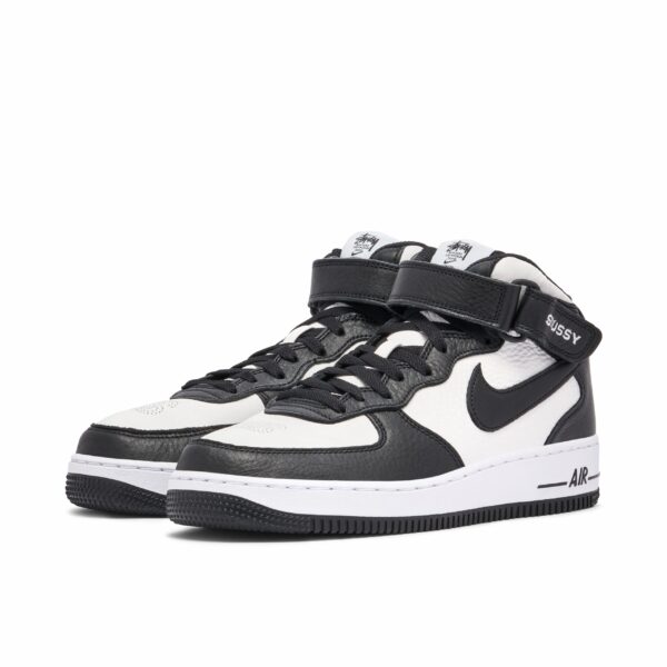 Nike Air Force 1 Mid Stussy Light Bone Black DJ7840-002 - Brosneaker photo 4