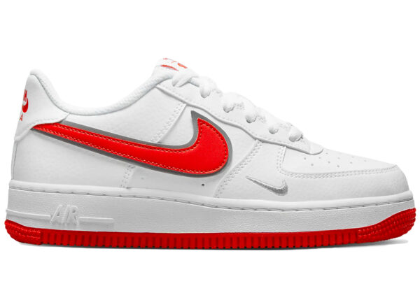 Nike Air Force 1 White Habanero Red Mini Swoosh (GS) DX9269-101 - Brosneaker photo 1